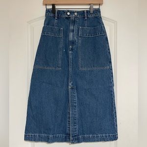 Gap denim midi skirt